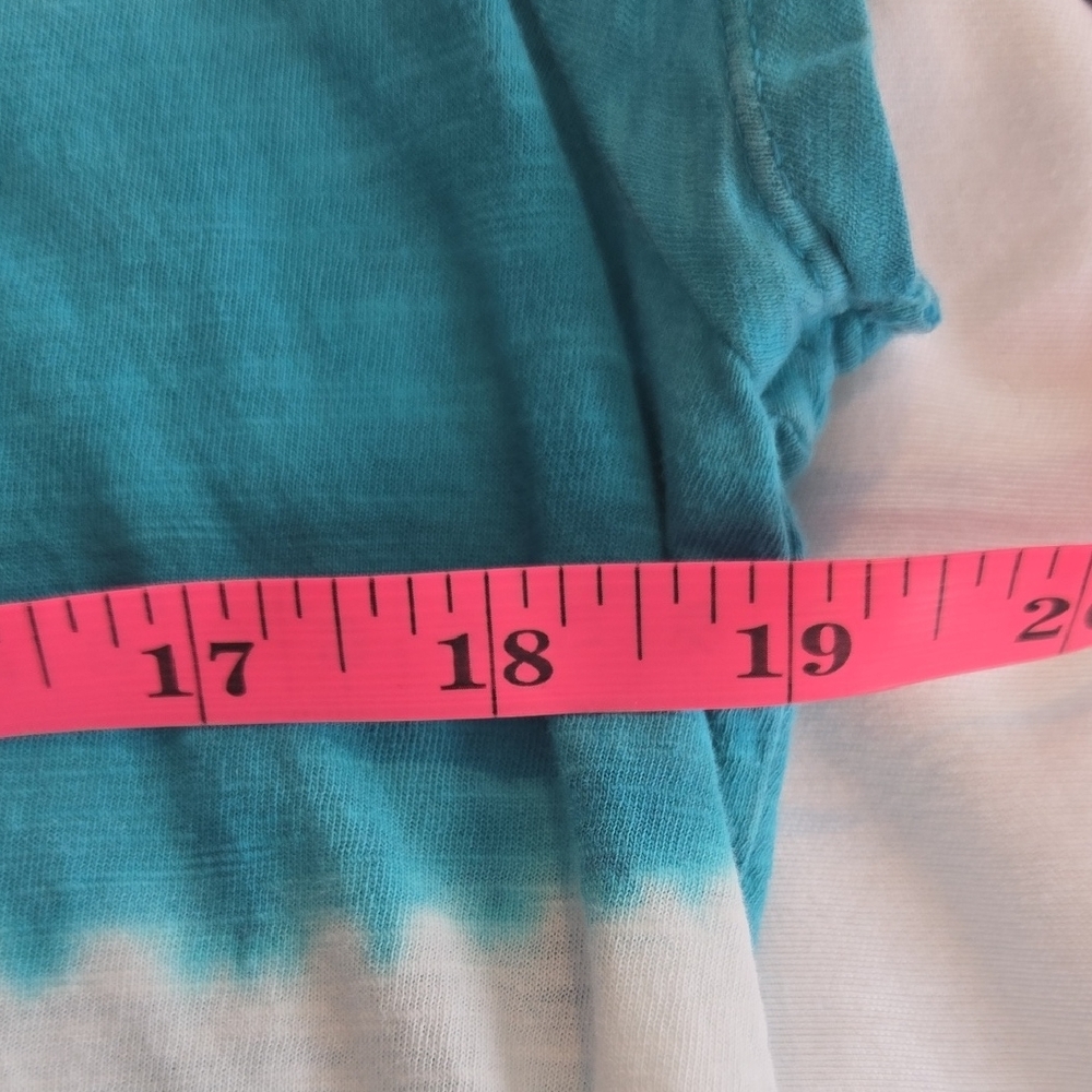 LOFT Teal and White Tie-Dye Short Sleeve Tee - Picture 6 of 8
